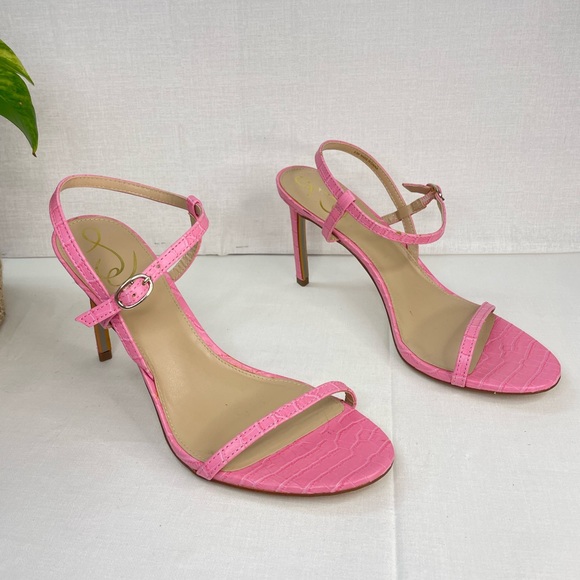 Sam Edelman Doran Strappy Sandal Women Pink Confetti Stiletto Heel 9.5 M (g 118) - Picture 6 of 9